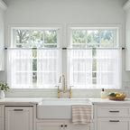 MIULEE Short Cafe Curtains 36 Inches Long, 4 Panels Set, Sheer Light Filtering by MIULEE