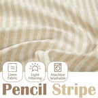 jinchan Valance Curtain Linen Textured Striped Window Curtain - Image 9