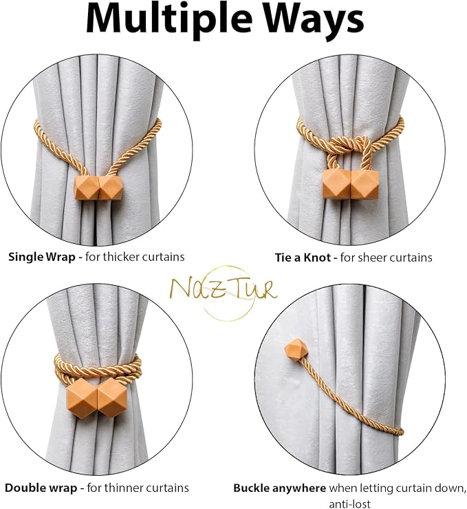 NazTur Magnetic Curtain Tiebacks- Upgrade 2022 - Image 4