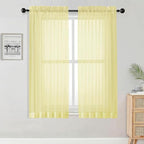 OWENIE Sheer Curtains 63 Inch Length 2 Panels Set by OWENIE