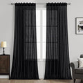 MIULEE Black Linen Curtains 90 Inch Length 2 Panels by MIULEE