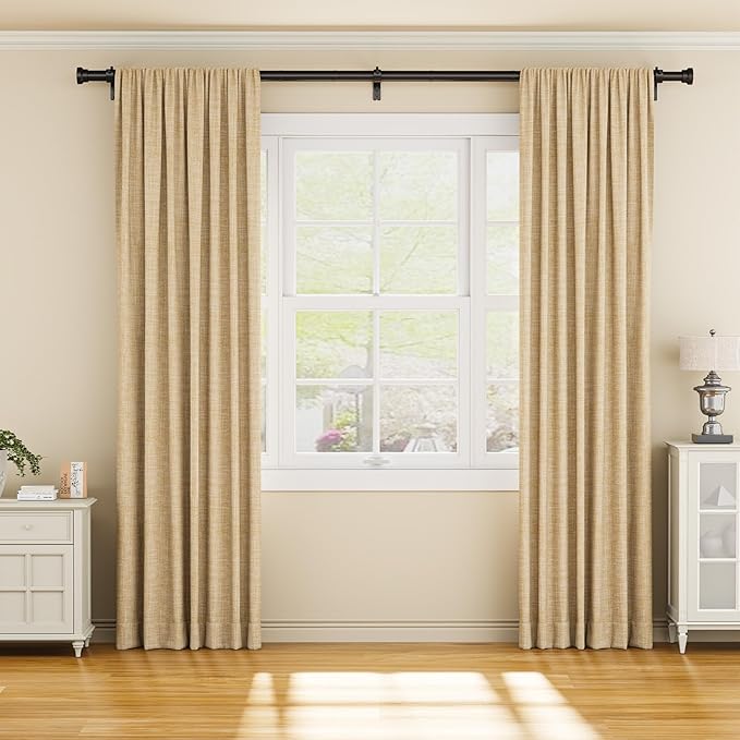 YaFex Curtain Rods 32-118 Inch, Heavy Duty 1 Inch Adjustable Curtain Rod - Image 2