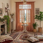 WAZZIO Boho Lace Curtains 84 Inches 2 Panel, Light Filtering Privacy Tassel & - Image 9