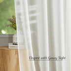 NICETOWN Beige Sheer Curtains Extra Long 135 inch Length - Image 3