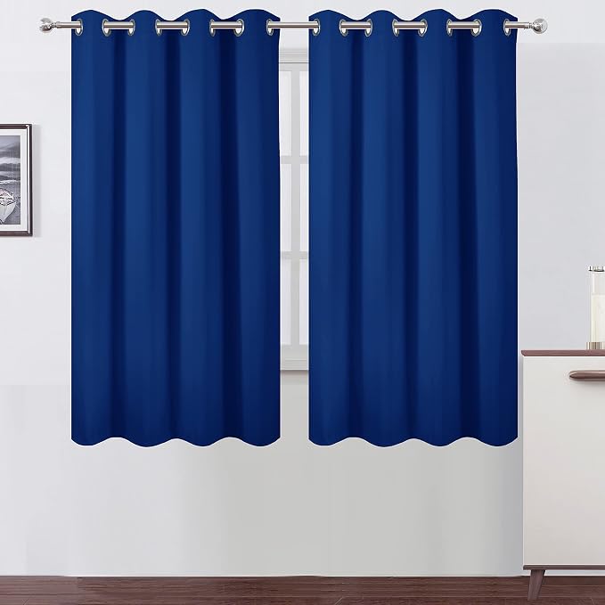 LEMOMO Blackout Curtains 52 x 63 inch/Royal Blue Curtains Set of 2 by Lemomo