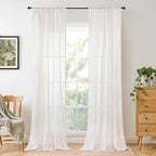 BGment Linen Curtains for Living Room 84 Inch Length, Semi Sheer Lightweight by BGment