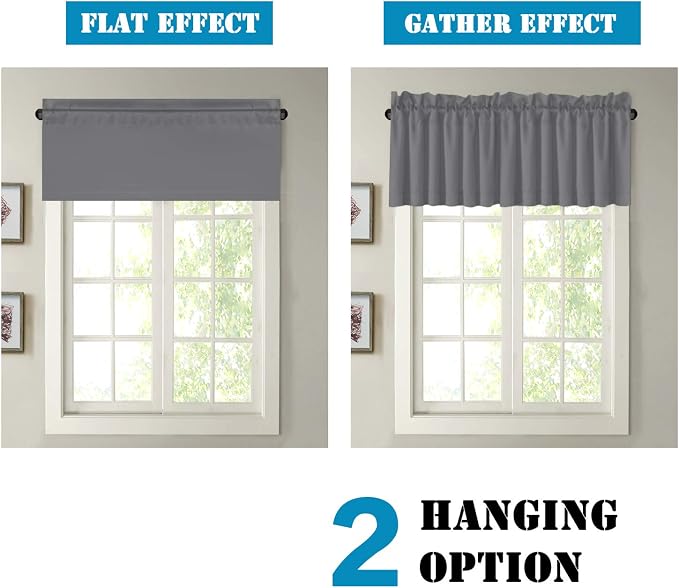 H.VERSAILTEX Blackout Valances for Windows, Kitchen Valance Curtains for Living - Image 6