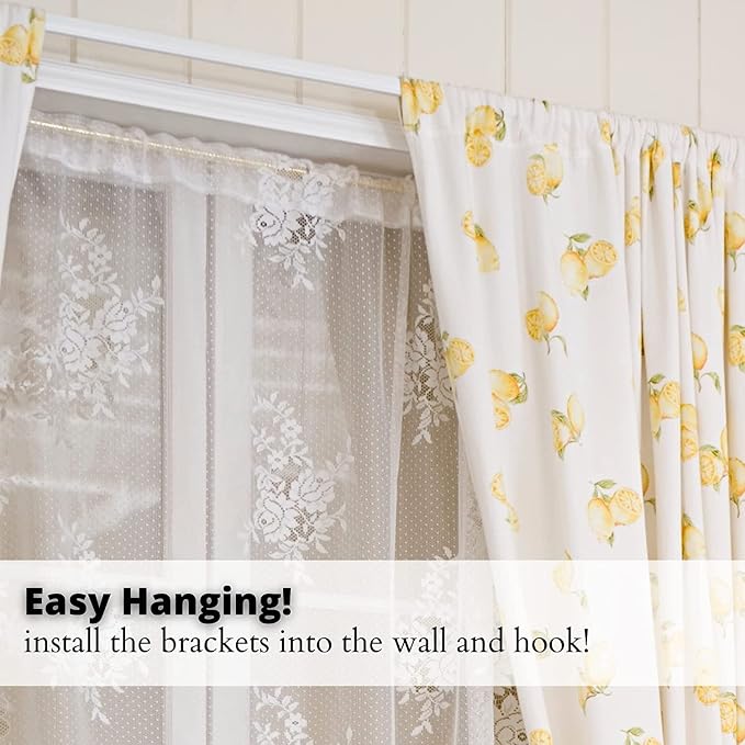 Blu-Pier Tech Heavy Duty Single Rod Standard White 28"-48" Adjustable Curtain - Image 8