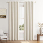 Guken 100% Blackout Linen Curtains 42 Inch Wide by 84 Inch by Guken