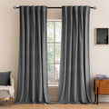 MIULEE Grey Velvet Curtains 90 inches 2 Panels by MIULEE