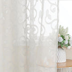 OWENIE Furman Ivory Sheer Curtains 45 Inch Length 2 Panels Set - Image 6