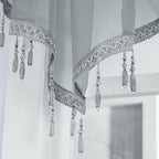 Molaxhome Swag Curtain 51 inch Length Rod Pocket Scalloped Curtain Valance - Image 5