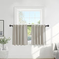 PONY DANCE Blackout Short Cafe Curtains, Privacy Light Block Small Window by PONYDANCE