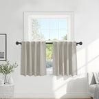 PONY DANCE Blackout Short Cafe Curtains, Privacy Light Block Small Window by PONYDANCE