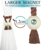 2 Pack Magnetic Curtain Tiebacks Cotton Hand Woven Tie Back Decorative Rope - Image 4
