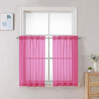 Chyhomenyc Sheer Curtains 36 inch Length 2 Panels Set, Light Filtering Voile by Chyhomenyc