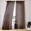 OVZME Brown Sheer Curtains 108 Inches Long, Light Filtering Semi Transparent by OVZME