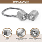 Hion Magnetic Curtain Tiebacks Grey 6 Pack, Curtain Tiebacks Buckles Holdbacks - Image 2