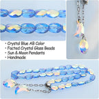 PEDOBO Magnetic Curtain Tiebacks, 2 Pack Crystal Beaded Sun & Moon Pendants - Image 2