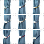 Melaluxe 4 Pack Magnetic Curtain Tiebacks, Decorative Curtain Holdbacks - Image 4