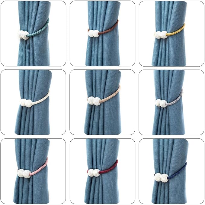 Melaluxe 4 Pack Magnetic Curtain Tiebacks, Decorative Curtain Holdbacks - Image 4