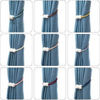 Melaluxe 6 Pack Magnetic Curtain Tiebacks, Decorative Curtain Holdbacks - Image 4