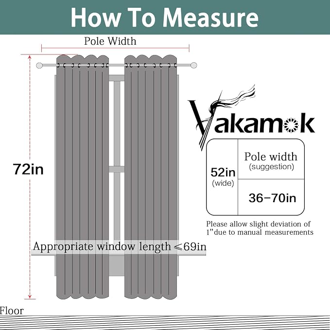 Yakamok Window Treatment Blackout Thermal Insulated Room Darkening Solid - Image 6