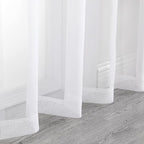 OWENIE White Sheer Curtains 68 Inch Length 2 Panels Set - Image 7
