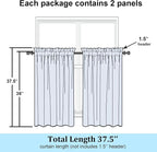 Simplebrand Dusty Blue Sheer Kitchen Curtains 36 Inch Length Tier Curtains 2 - Image 7