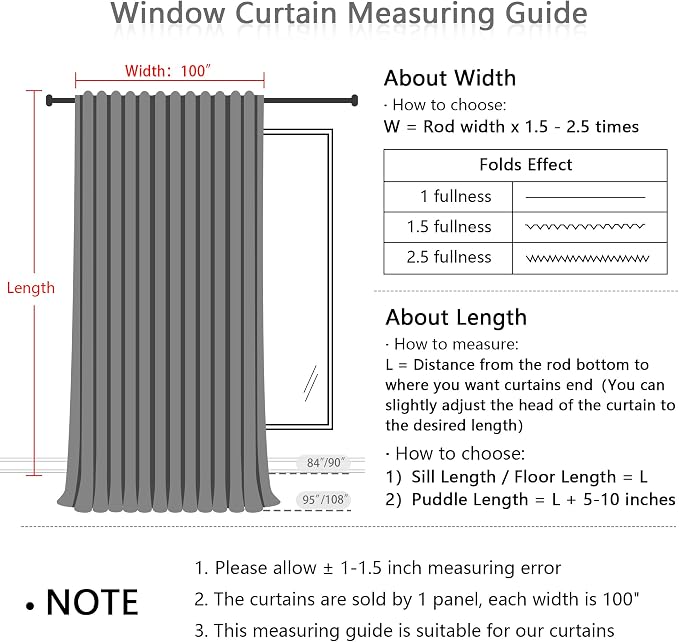 MYSKY HOME White Curtains 95 Inches Long Semi Sheer Drapes Light Filtering - Image 6