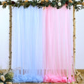 Pink and Blue Tulle Backdrop Curtains by Suppromo