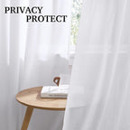 RYB HOME Extra Long Linen Sheer Curtains 108 inches Long, W 52 x L 108 inches - Image 3