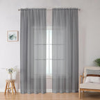 OWENIE Grey Sheer Curtains, Sheer Curtains 78 inches Long 2 Panels Set by OWENIE