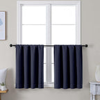 Simplebrand Ava Navy Blue Short 30 Inches Blackout Curtain 2 Panels Set by Simplebrand
