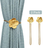 Lewondr Magnetic Curtain Tiebacks, Vintage Curtain Holdbacks, Resin Flower - Image 8