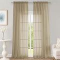 OWENIE Sheer Taupe Curtains 108 Inches Long by OWENIE