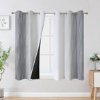 Estelar Textiler Grey and Greyish White Blackout Curtains 54 Inch Length by ESTELARTEXTILER
