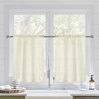 DWCN Ivory Sheer Curtains for Kitchen Windows by DWCN
