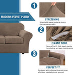 H.VERSAILTEX High Stretch Sofa Slipcover 4 Piece Cover Velvet Furniture - Image 3