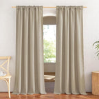 NICETOWN Taupe Curtains 84 inch Length 2 Panels Set, Rod Pocket & Back Tab - Image 3