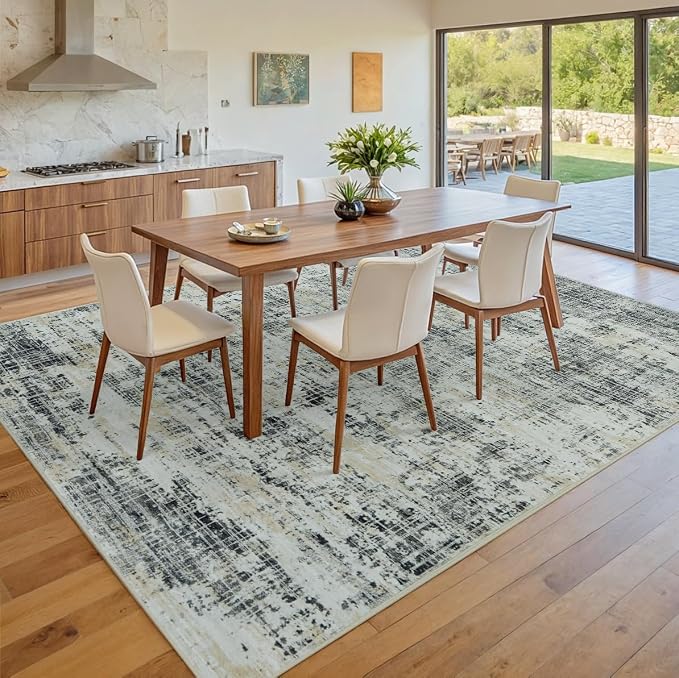 5x7 Area Rugs for Living Room Washable Rug: Anti-Skid Abstract Modern Living - Image 7