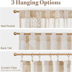 jinchan Belrose Linen Floral Cafe Curtains 54 Inch Length Embroidered Farmhouse - Image 7