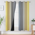 Estelar Textiler Ombre Grey and Yellow Blackout Curtains 72 Inch Length 2 Panels by ESTELARTEXTILER