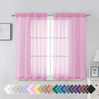 Aiyufeng Pink Sheer Curtain Window Drapes by Aiyufeng