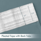 MIULEE Greyish Blue Back Tab Blackout Curtains 108 Inch Long 2 Panels Set - Image 4