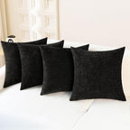 CaliTime Throw Pillow Covers Decorative 18 X 18 Inches Pack of 4 Cozy Chenille by CaliTime