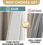 H.VERSAILTEX Blackout Curtains Durable Thick Textured Look 100% Blackout Patio - Image 3