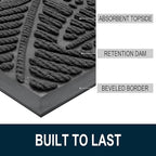 Colorxy Waterproof Doormat, Sturdy Natural Rubber Front Indoor Mat, Non Slip - Image 3
