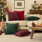 MIULEE Pack of 2 Red Couch Throw Pillow Covers 18x18 Inch Soft Cushion Covers - Image 6