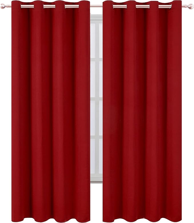 LEMOMO Red Thermal Blackout Curtains/52 x 108 Inch/Set of 2 Panels Room - Image 2